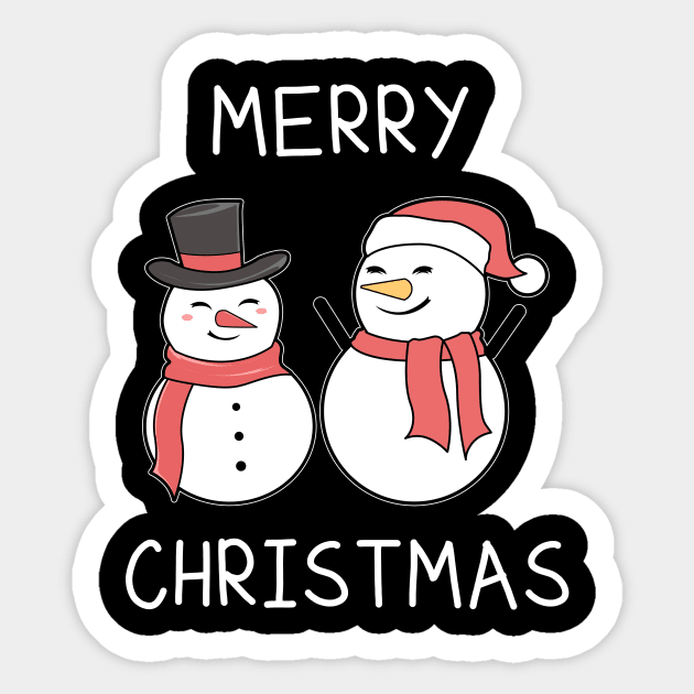 Merry Christmas Snowman Sticker by Imutobi